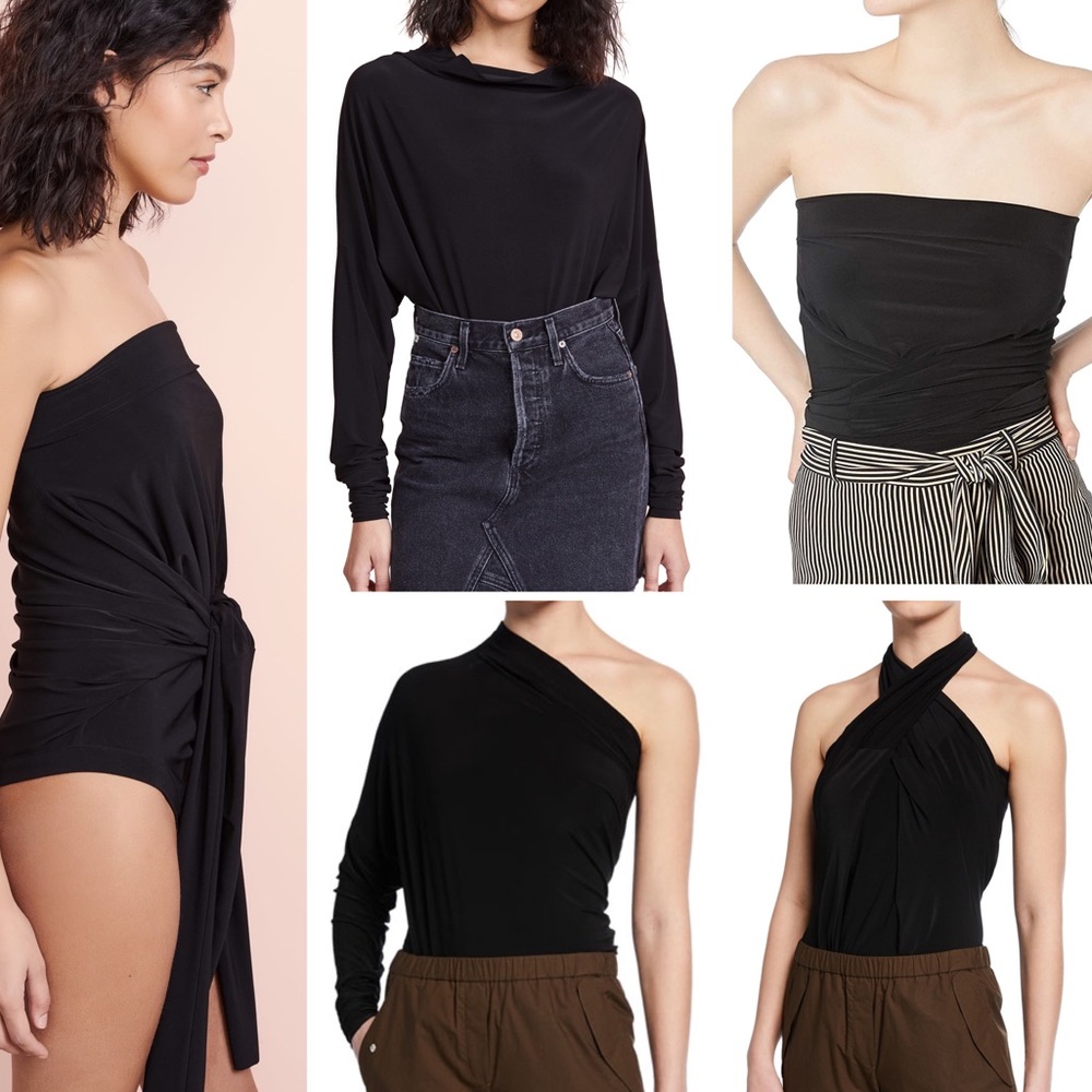 NORMA KAMALI Black Bodysuit XXS ALL IN ONE